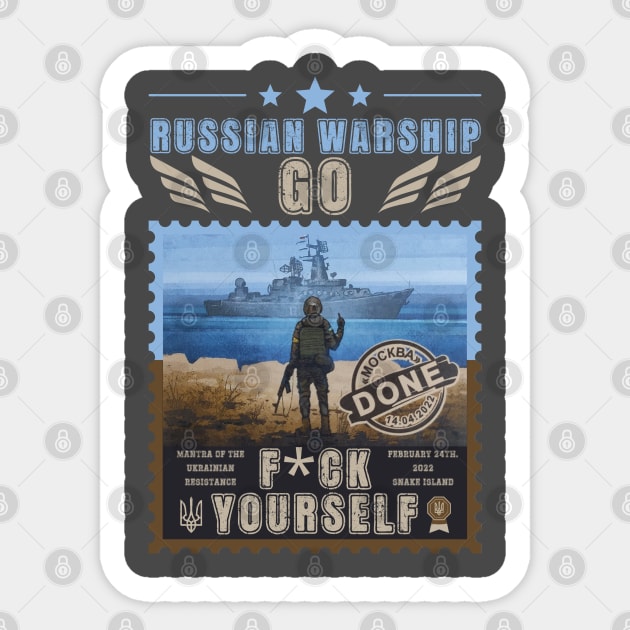 Russian Warship Go F*ck Yourself Sticker by Myartstor 